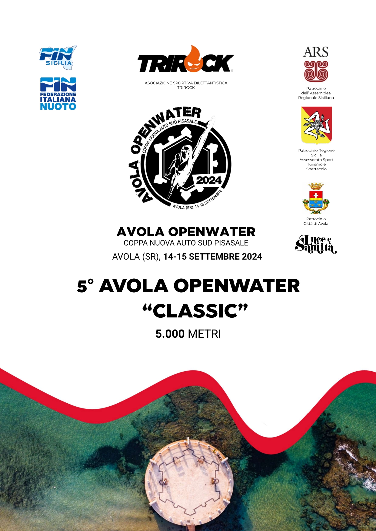 Acque Libere – Avola Open Water. 14 e 15 Settembre ad Avola. 3 possibilità per gareggiare: Staffetta 4×1250, 5 Km e Miglio. Start List.